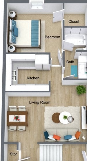 1 bedroom 1 bath Cove